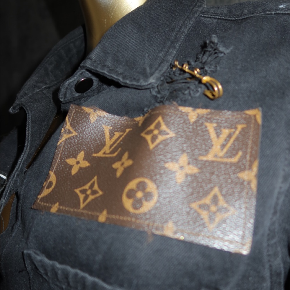 Black Distressed Denim Jacket - Picture 4 of 6